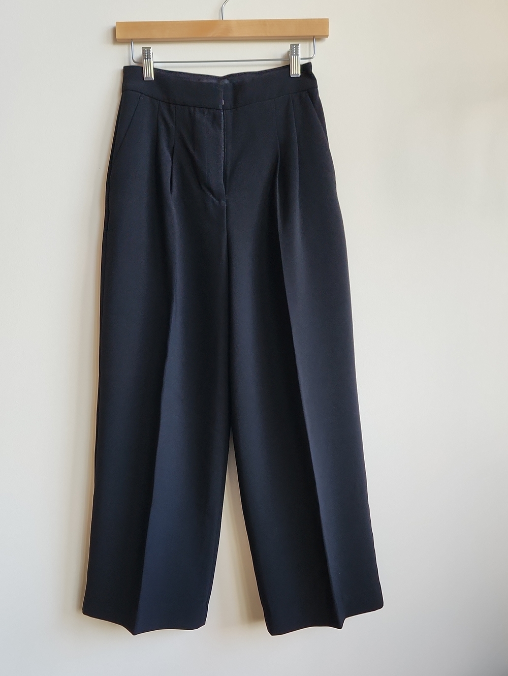 Express Black Wide-Leg Pleated Trousers